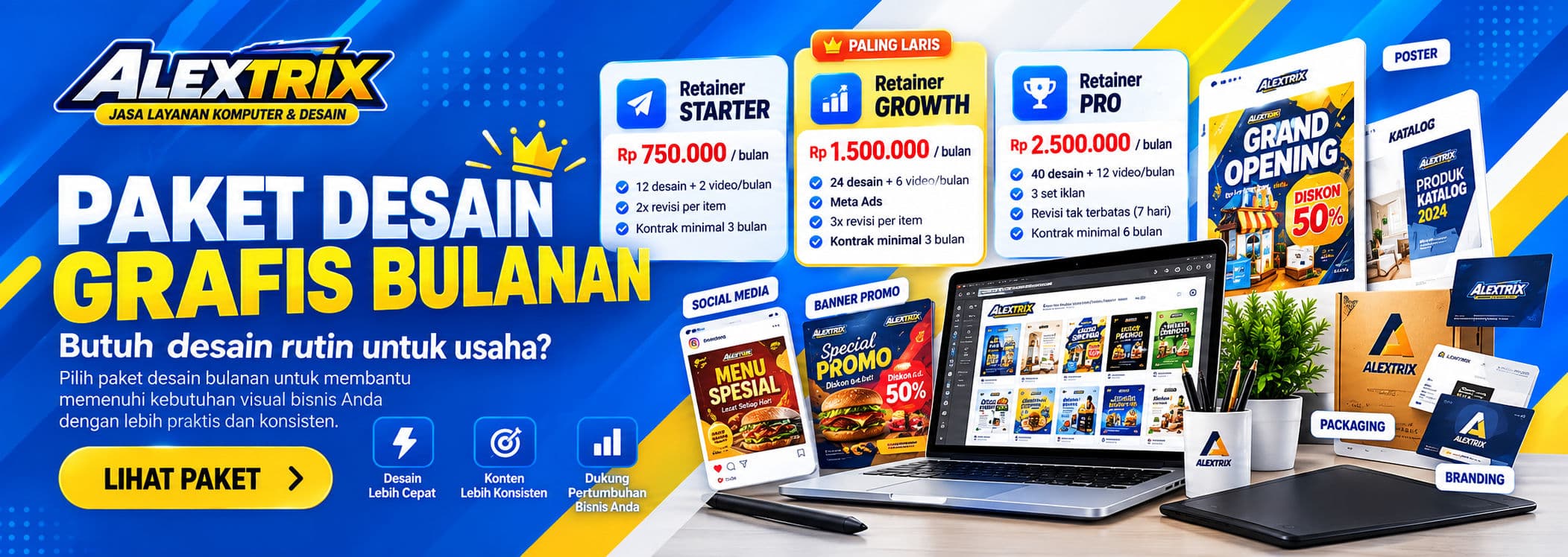 Paket Desain Grafis Bulanan ALEXTRIX